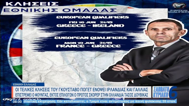 Video | Εθνική Ελλάδας: Οι τελικές κλήσεις του Πογέτ ενόψει Ιρλανδίας και Γαλλίας