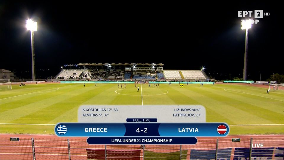 Ελλάδα U21 – Λετονία U21 4-2 | Δείτε τα highlights της νίκης και τα δύο γκολ του Κωστούλα