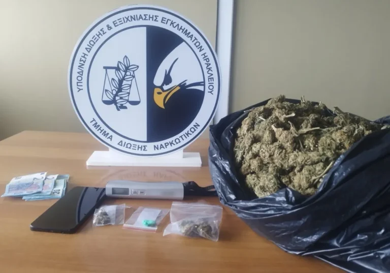 Σχεδόν 3 κιλά κάνναβης και κοκαΐνη αποκάλυψε αστυνομική επιχείρηση στο Ηράκλειο